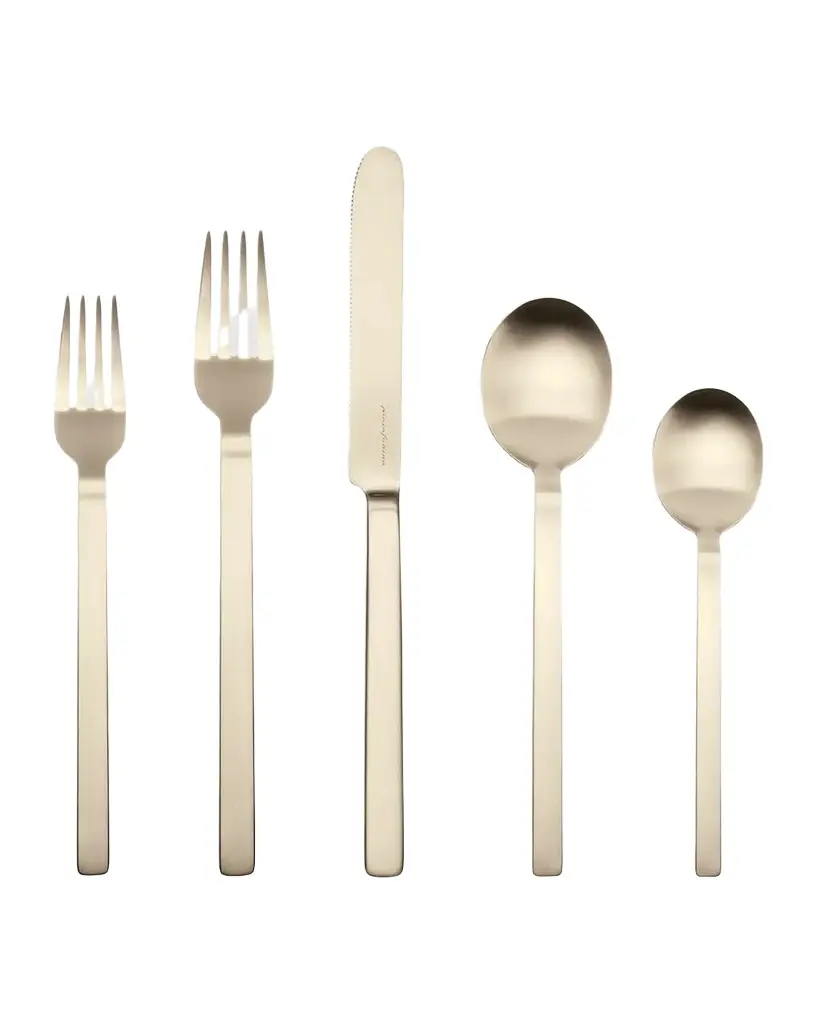 Mepra Stile Ice Oro Nero 5-Piece Flatware Set