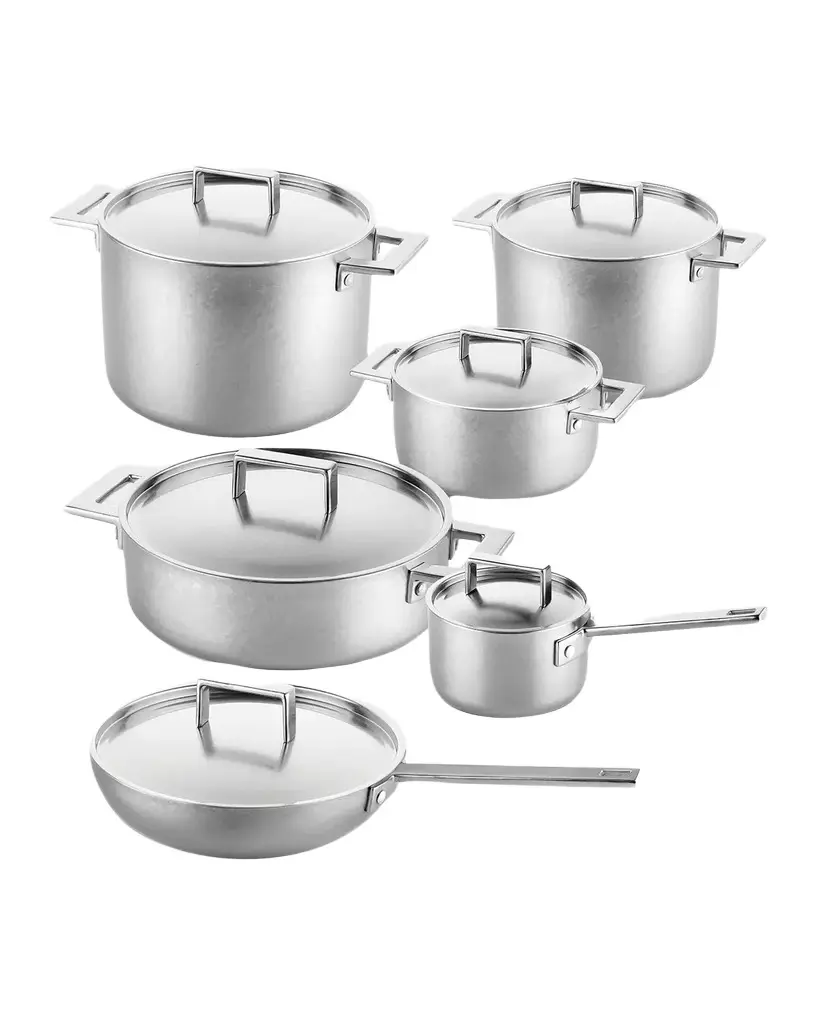 Mepra Attiva Pewter 12-Piece Cookware Set