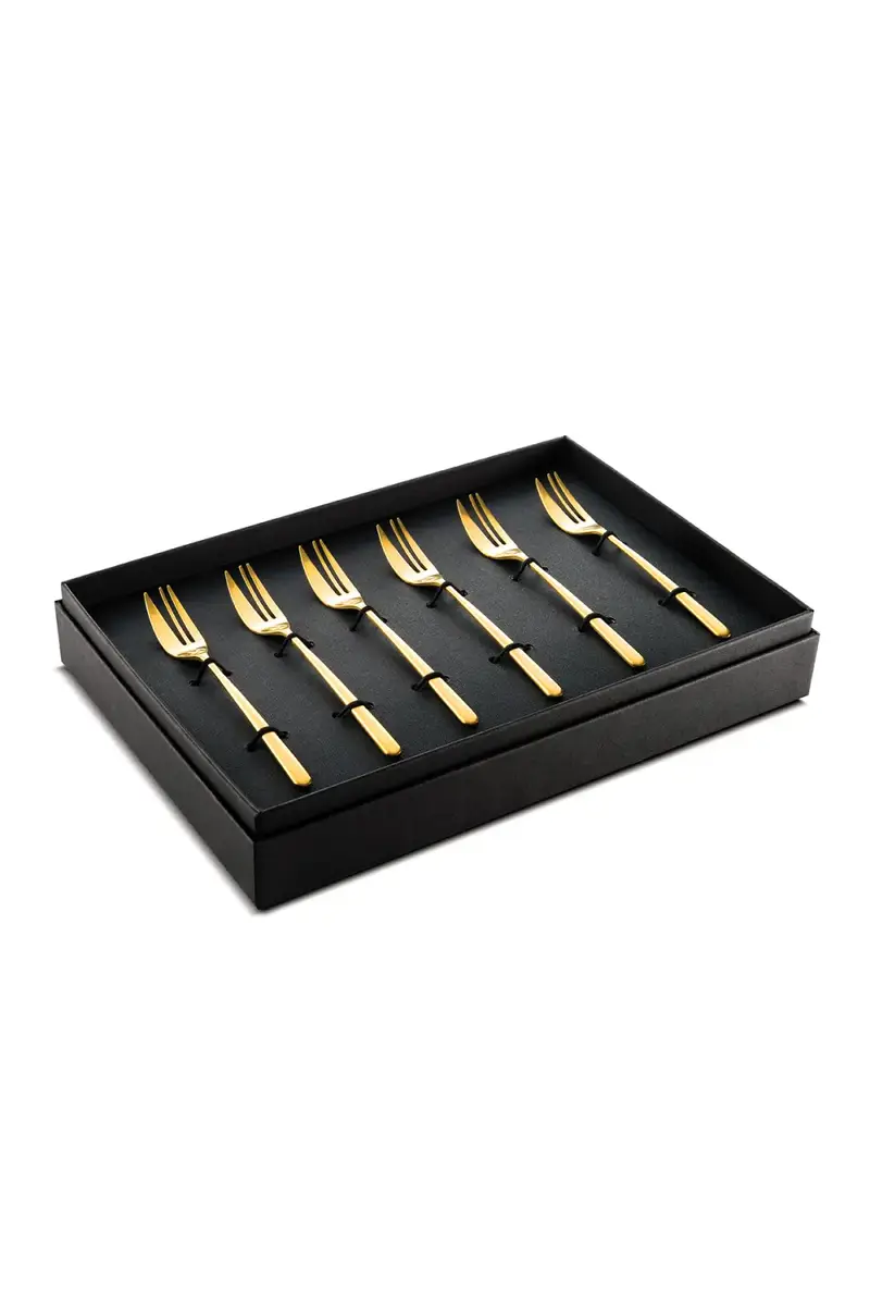 Mepra Linea Ice Oro Cake Fork Set, Box of 6 | Thumbnail 2
