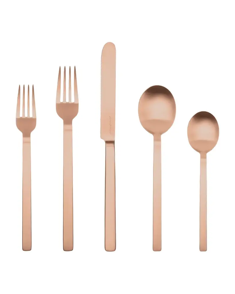 Mepra Stile Ice Oro Nero 5-Piece Flatware Set
