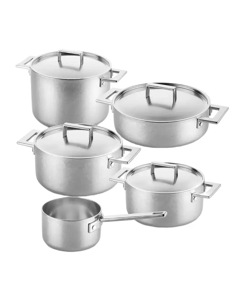 Mepra Attiva Pewter 10-Piece Cookware Set