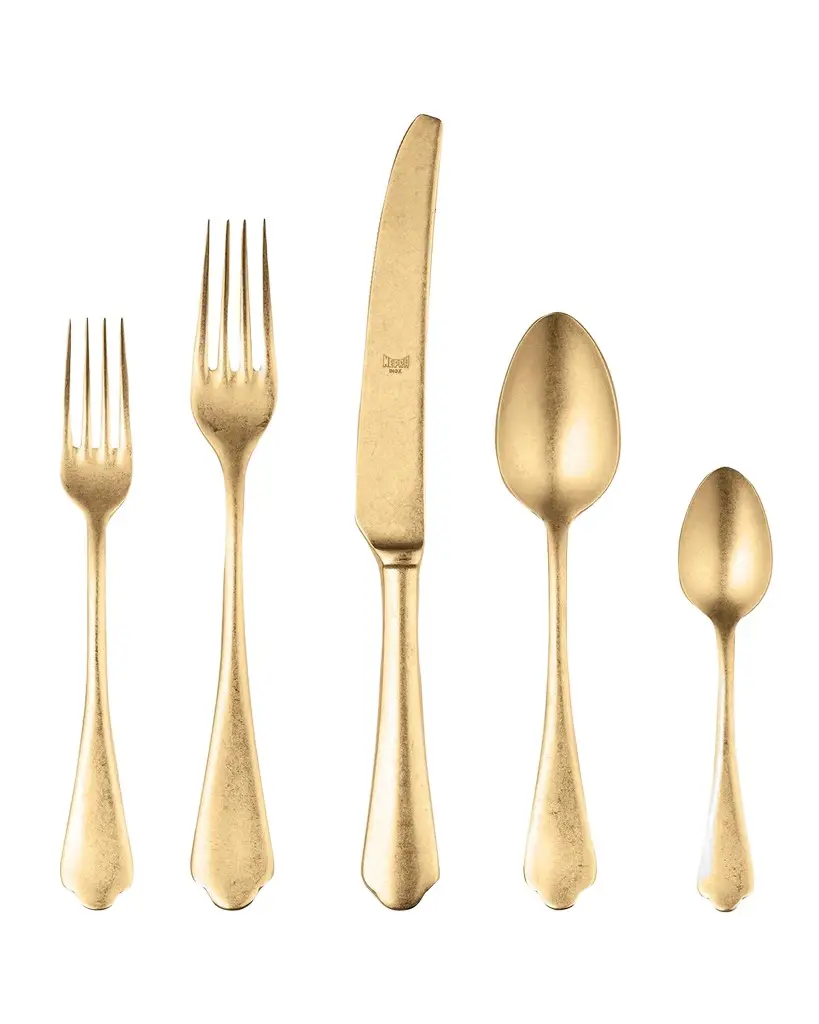 Mepra Dolce Vita Pewter Oro 20-Piece Flatware Set