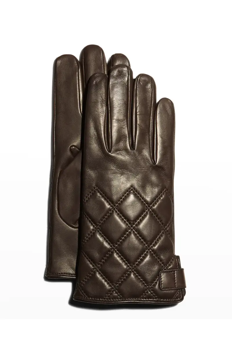 Guanti Giglio Fiorentino Men's Quilted Napa Snap Gloves with Cashmere Lining | Thumbnail 3