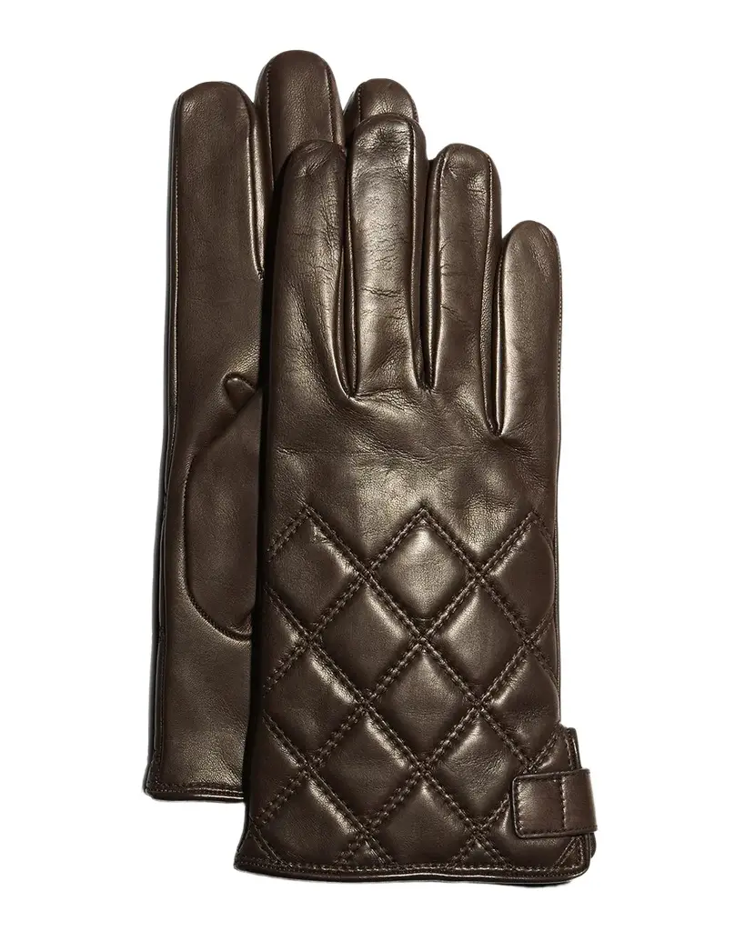 Guanti Giglio Fiorentino Men's Quilted Napa Snap Gloves with Cashmere Lining