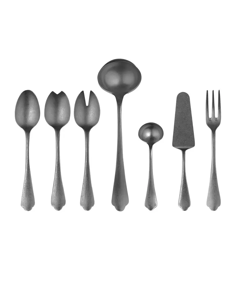 Mepra Dolce Vita 7-Piece Serve Flatware Set - Pewter Bronze