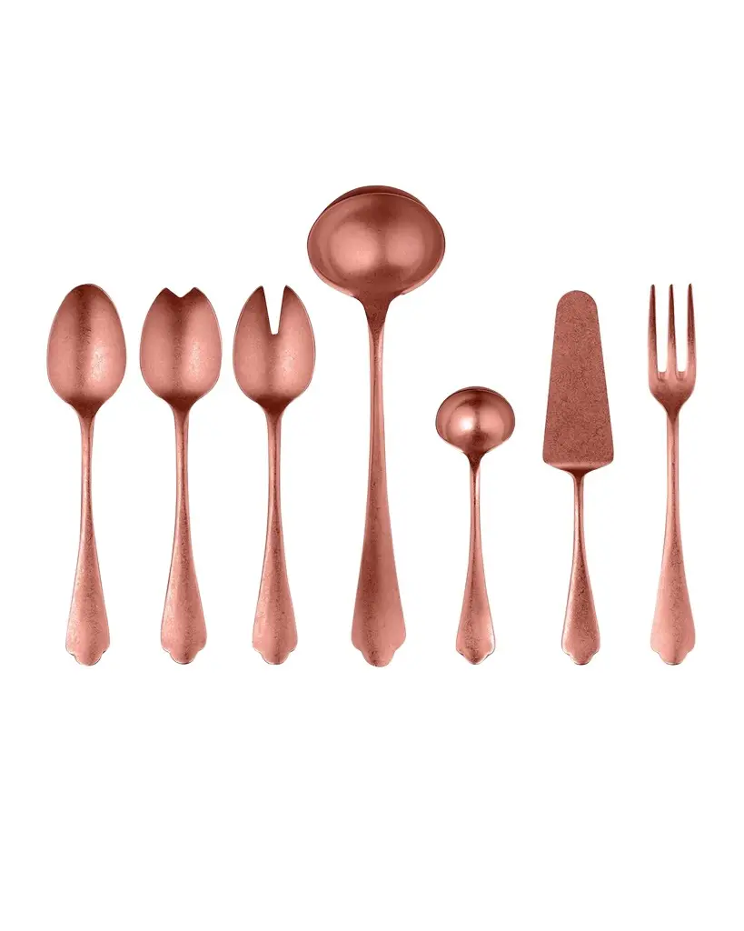 Mepra Dolce Vita 7-Piece Serve Flatware Set - Pewter Bronze