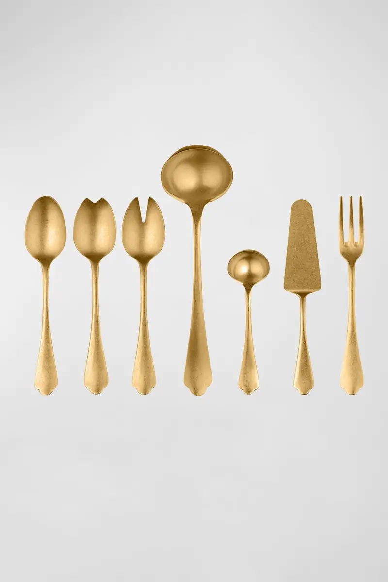 Mepra Dolce Vita 7-Piece Serve Flatware Set - Pewter Oro | Thumbnail 3 Mepra Dolce Vita 7-Piece Serve Flatware Set - Pewter Oro | Thumbnail 3