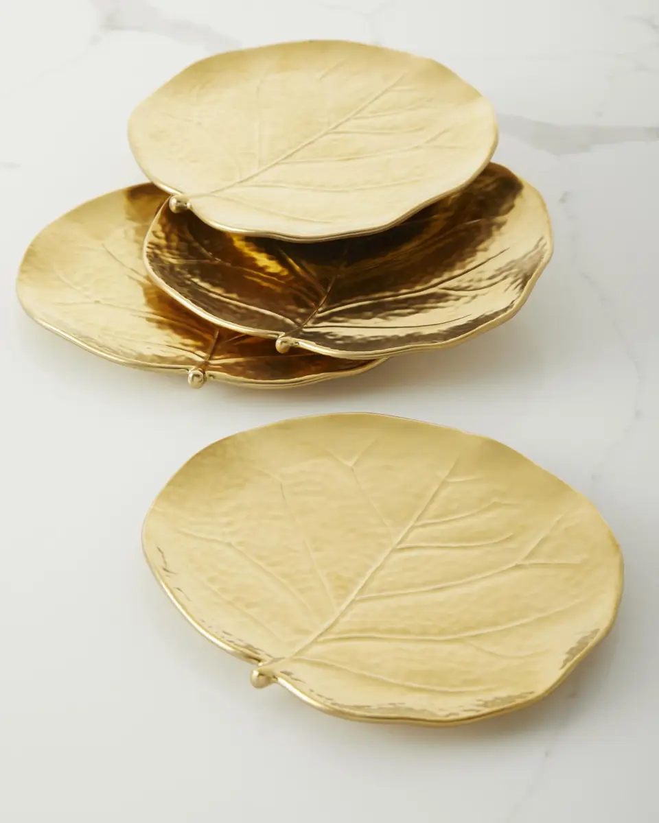 Michael Aram Botanical Leaf Gold Tidbit Plates | Thumbnail 3 Michael Aram Botanical Leaf Gold Tidbit Plates | Thumbnail 3