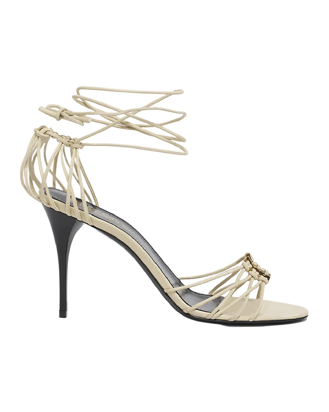 Saint Laurent Babylone Strappy YSL Ankle-Tie Sandals