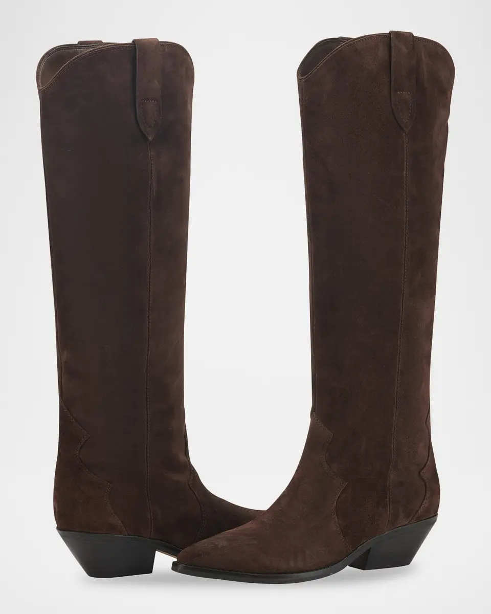Marc Fisher LTD Ander Suede Knee-High Western Boots | Thumbnail 4