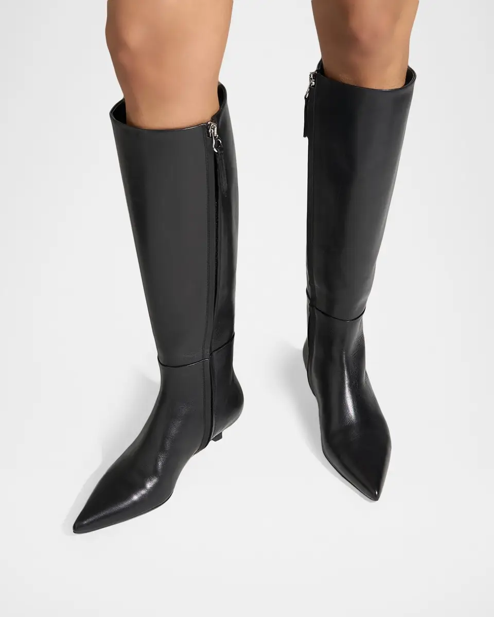 aeyde Sabrina Leather Knee-High Boots | Thumbnail 2