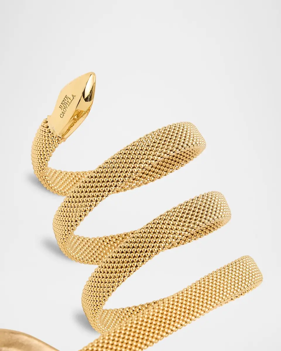 René Caovilla Cleo Metallic Snake-Wrap Sandals | Thumbnail 5