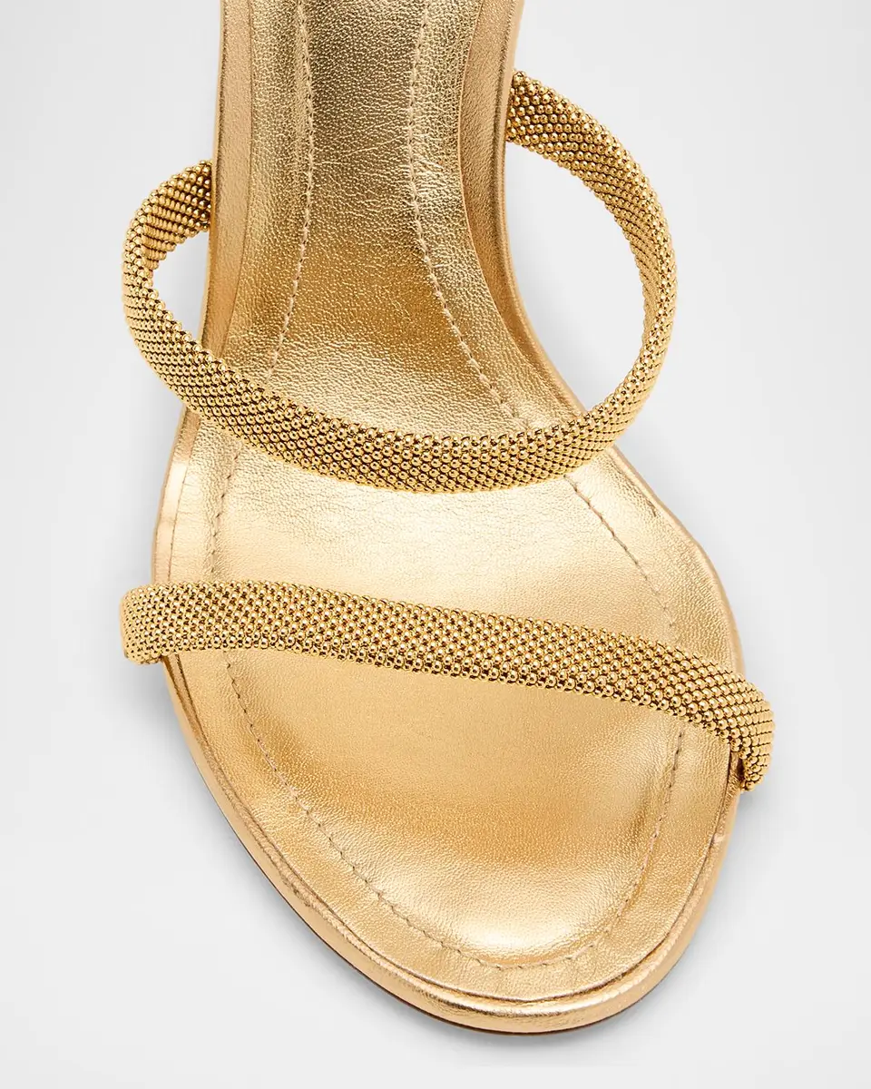René Caovilla Cleo Metallic Snake-Wrap Sandals | Thumbnail 6