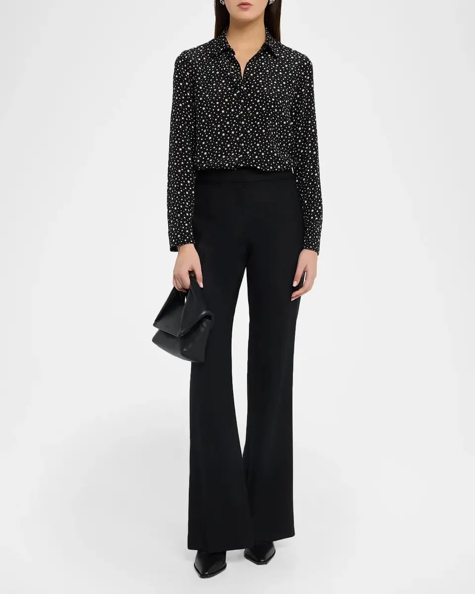 Nili Lotan Spotted Silk Button-Down Blouse | Thumbnail 2 Nili Lotan Spotted Silk Button-Down Blouse | Thumbnail 2