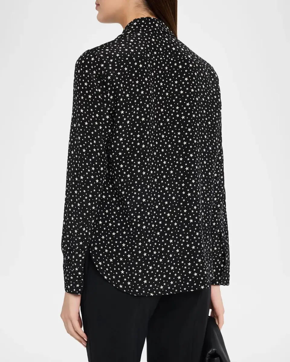 Nili Lotan Spotted Silk Button-Down Blouse | Thumbnail 3 Nili Lotan Spotted Silk Button-Down Blouse | Thumbnail 3