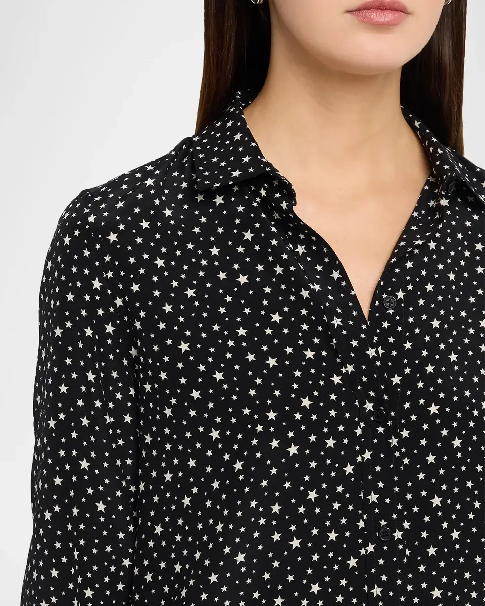 Nili Lotan Spotted Silk Button-Down Blouse | Thumbnail 5 Nili Lotan Spotted Silk Button-Down Blouse | Thumbnail 5
