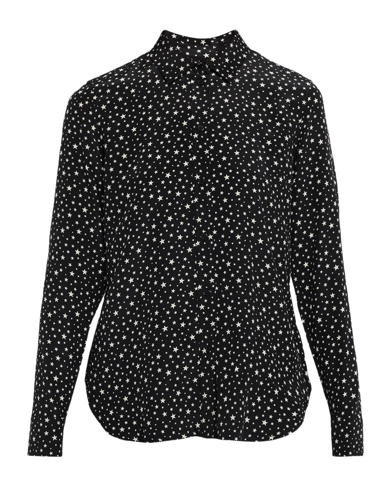 Spotted Silk Button-Down Blouse Spotted Silk Button-Down Blouse