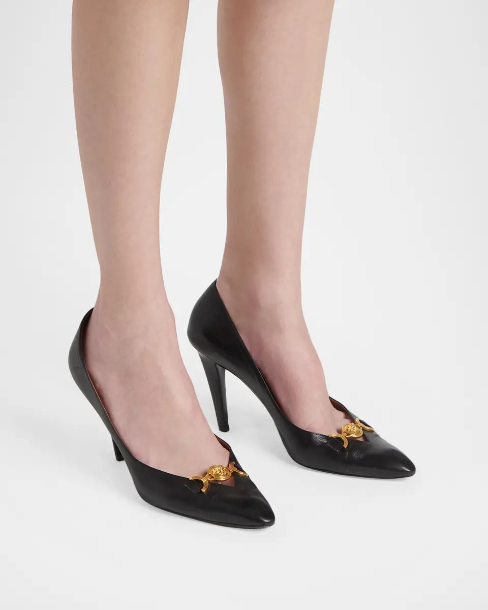 Versace 90mm La Medusa Leather Pumps | Thumbnail 2 Versace 90mm La Medusa Leather Pumps | Thumbnail 2