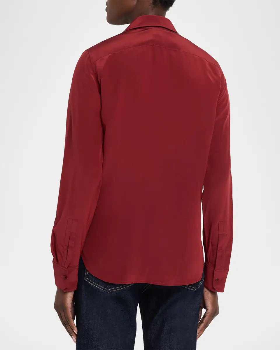 Nili Lotan Gaia Silk Button-Front Shirt | Thumbnail 3 Nili Lotan Gaia Silk Button-Front Shirt | Thumbnail 3