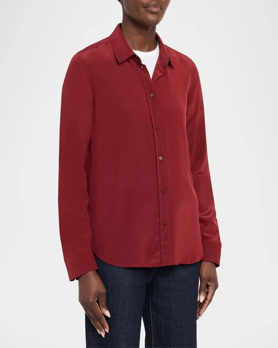 Nili Lotan Gaia Silk Button-Front Shirt | Thumbnail 4 Nili Lotan Gaia Silk Button-Front Shirt | Thumbnail 4