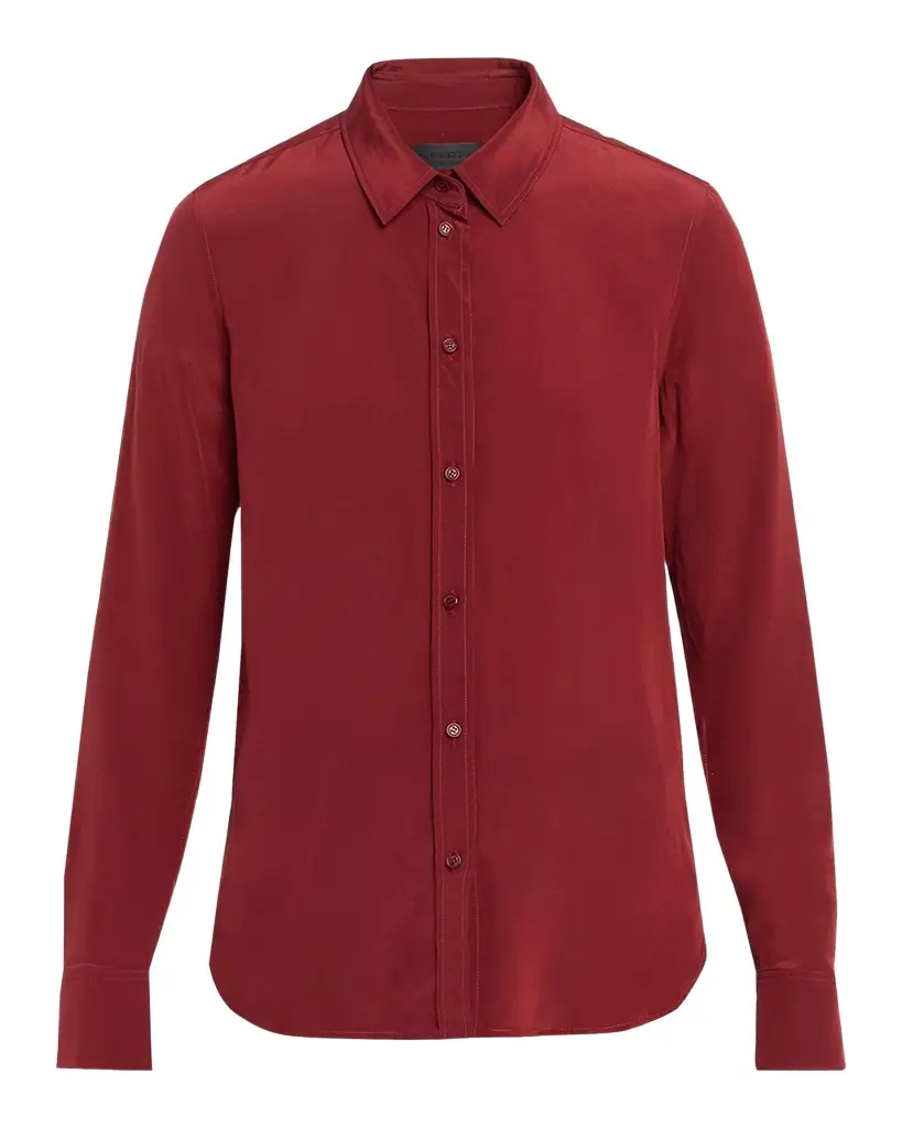 Gaia Silk Button-Front Shirt