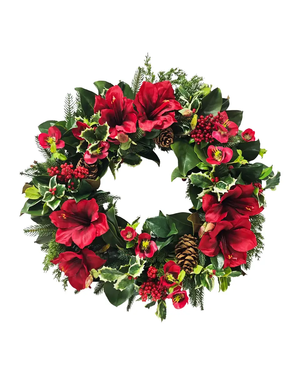 Winward Home Artificial Amaryllis Wreath | Thumbnail 2