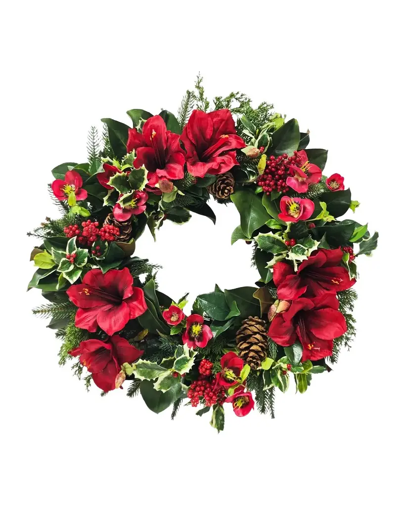Winward Home Artificial Amaryllis Wreath