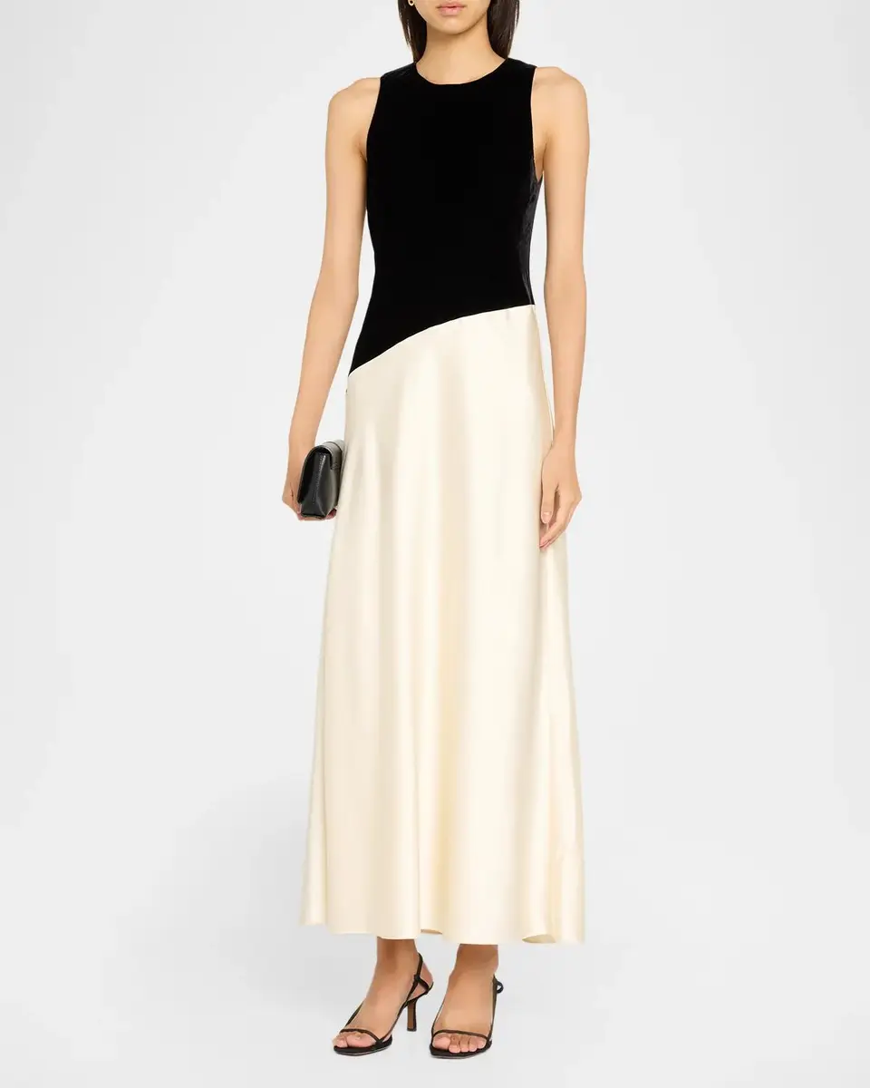 TANYA TAYLOR Vivian Sleeveless Two-Tone Velvet & Satin Gown | Thumbnail 4