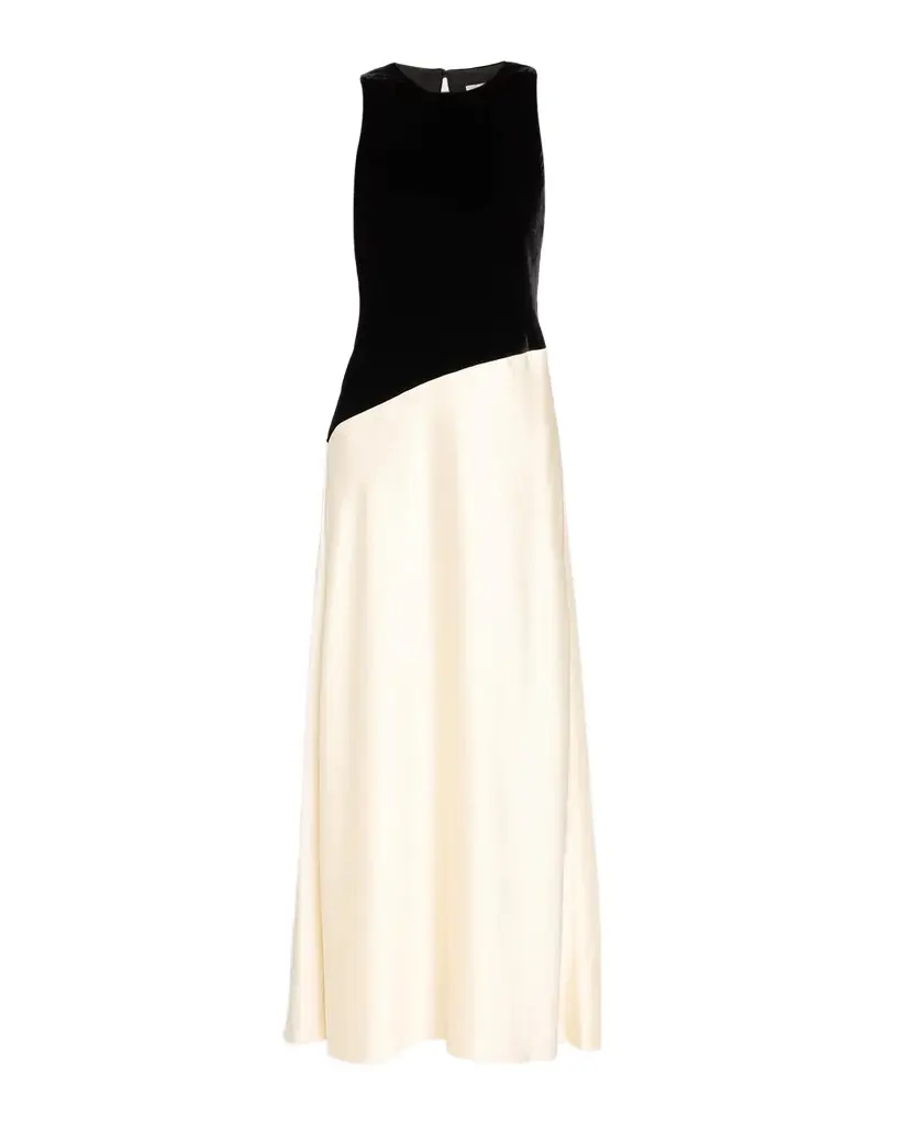 Vivian Sleeveless Two-Tone Velvet & Satin Gown