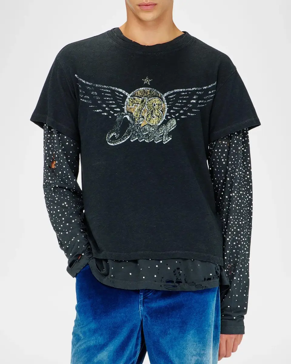 Diesel Men's Gerio 78 Crewneck T-Shirt | Thumbnail 4