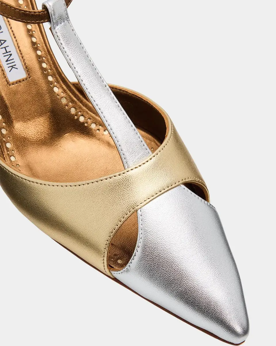 Manolo Blahnik 50mm Turgimod Metallic Leather T-Strap Pumps | Thumbnail 3 Manolo Blahnik 50mm Turgimod Metallic Leather T-Strap Pumps | Thumbnail 3