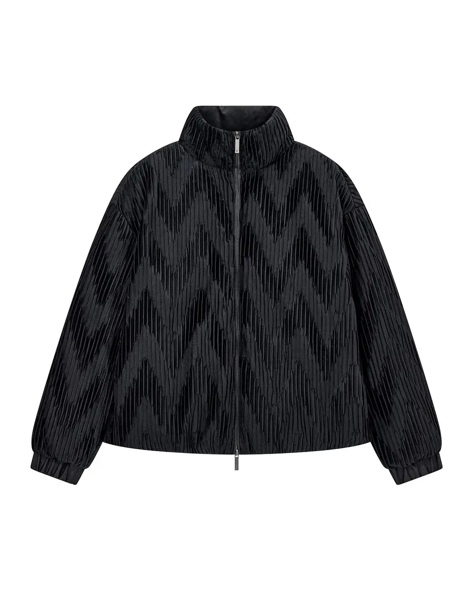 Emporio Armani Chevron Velvet Down Jacket | Thumbnail 3