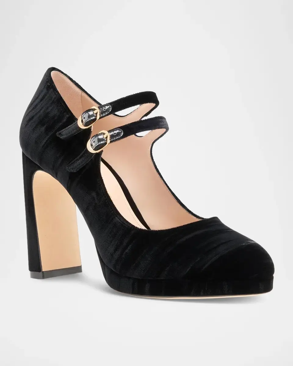 Stuart Weitzman Babette 100MM Suede Platform Mary Janes | Thumbnail 2 Stuart Weitzman Babette 100MM Suede Platform Mary Janes | Thumbnail 2