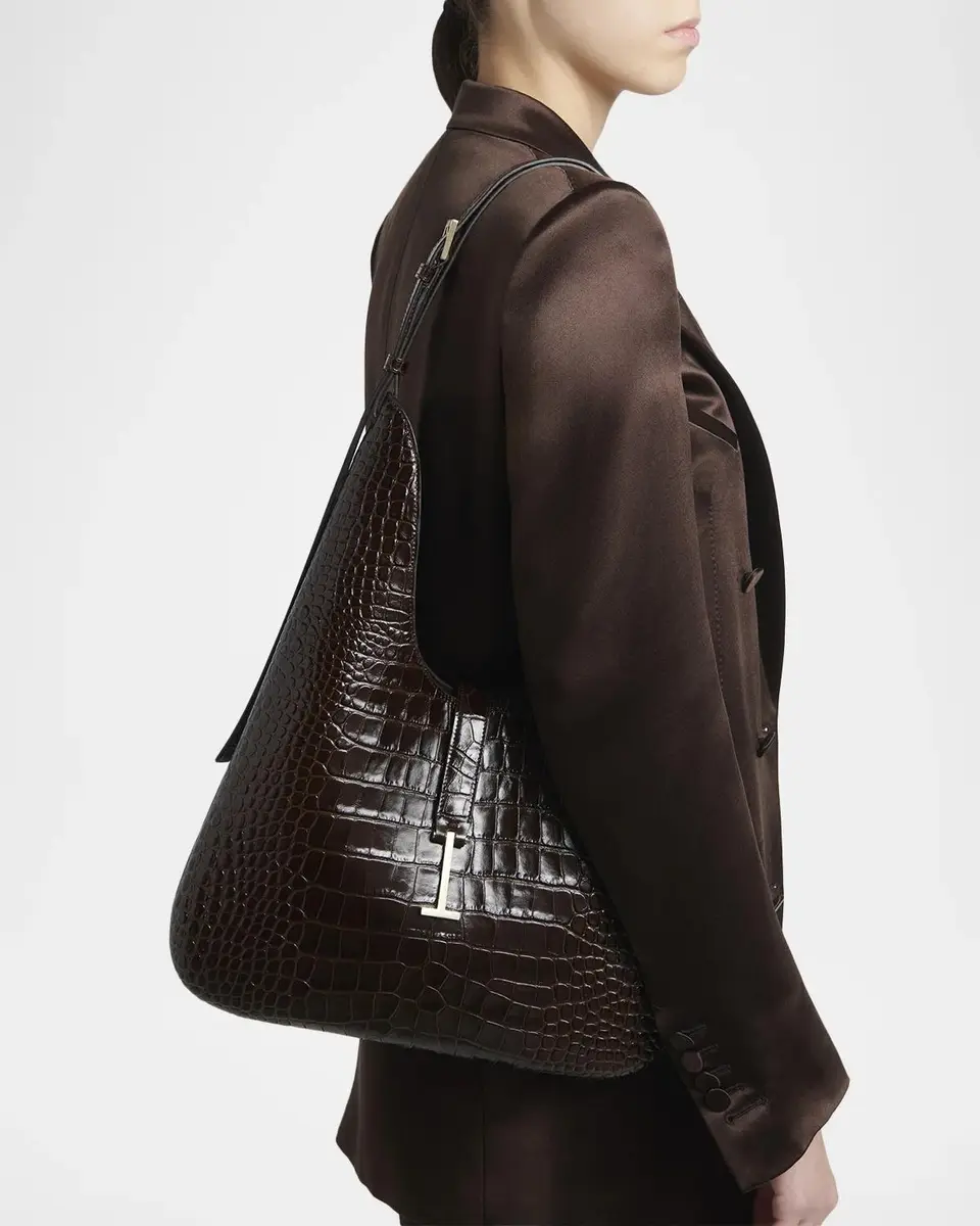 Tom Ford Kara Croc-Embossed Leather Hobo Bag | Thumbnail 2 Tom Ford Kara Croc-Embossed Leather Hobo Bag | Thumbnail 2