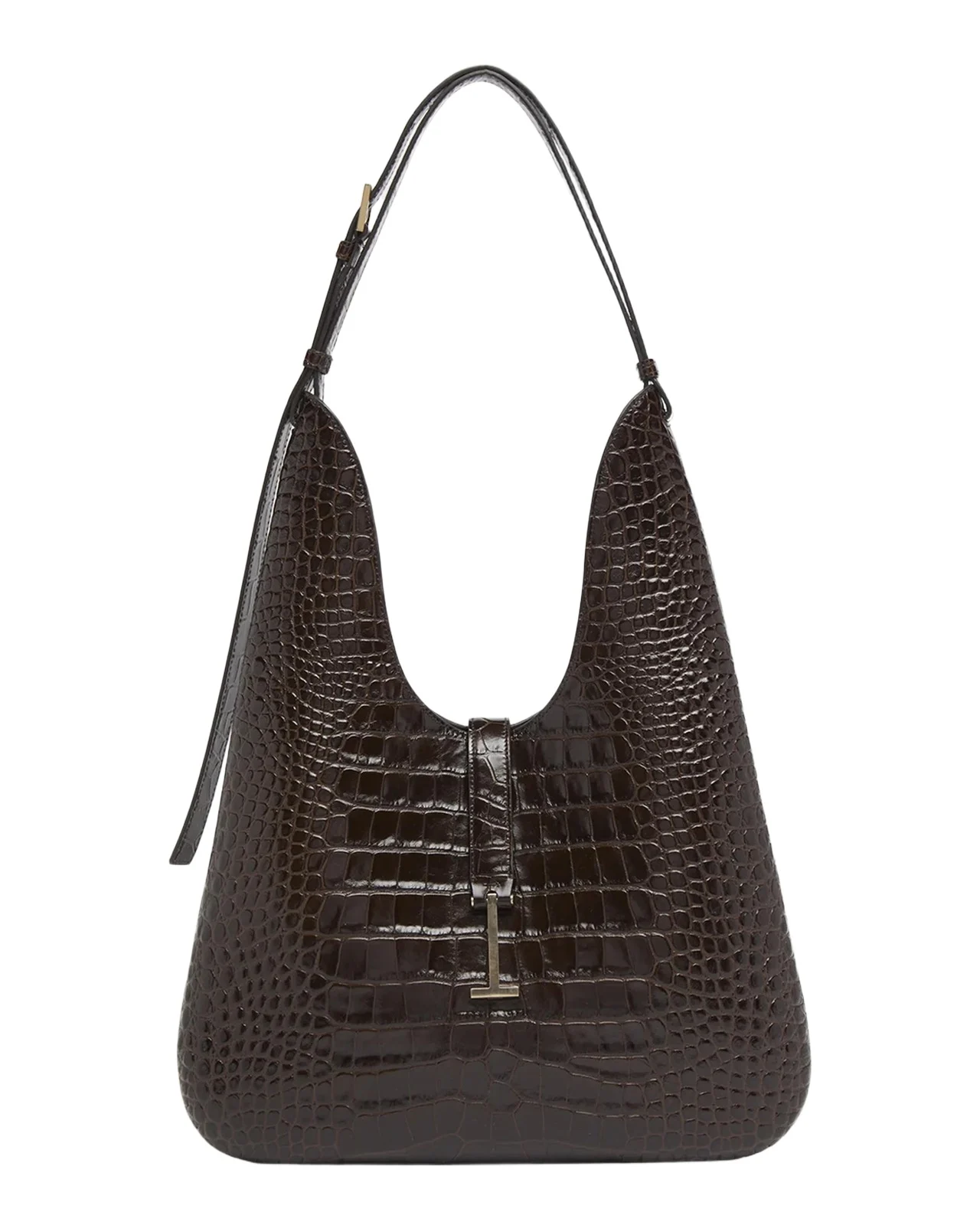 Tom Ford Kara Croc-Embossed Leather Hobo Bag