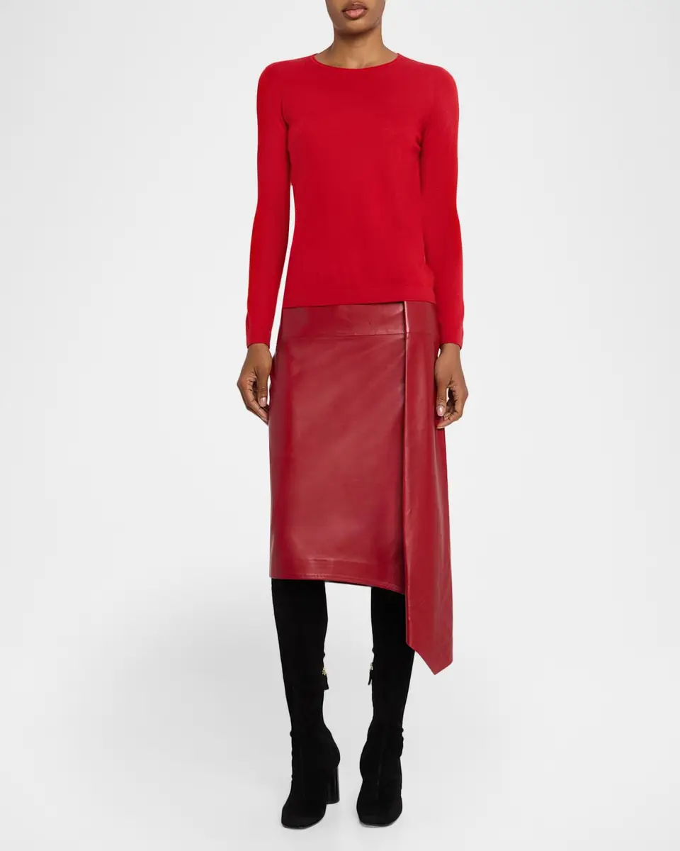 Co Scarf Pleat Leather Skirt | Thumbnail 2 Co Scarf Pleat Leather Skirt | Thumbnail 2