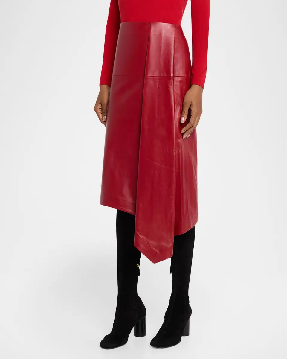 Co Scarf Pleat Leather Skirt | Thumbnail 4 Co Scarf Pleat Leather Skirt | Thumbnail 4
