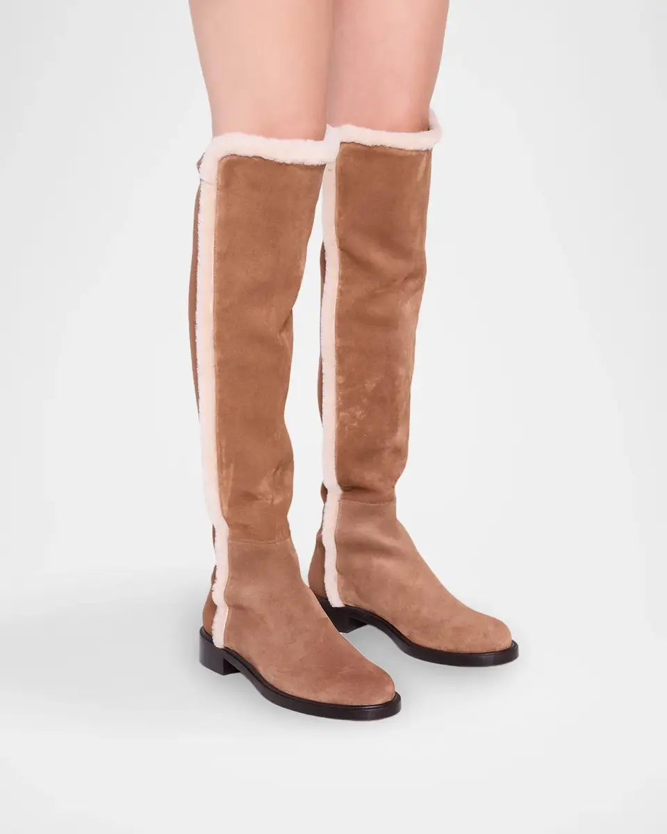 Stuart Weitzman 5050 Cozy Gisele Shearling-Trim Suede Tall Boots | Thumbnail 2 Stuart Weitzman 5050 Cozy Gisele Shearling-Trim Suede Tall Boots | Thumbnail 2