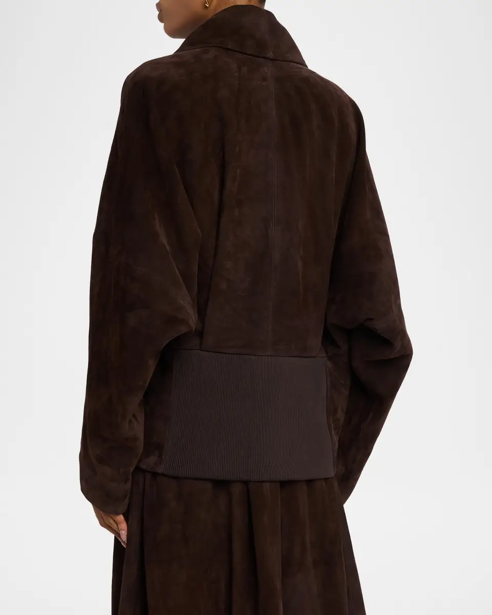 Co Shawl-Lapel Suede Wrap Jacket | Thumbnail 3 Co Shawl-Lapel Suede Wrap Jacket | Thumbnail 3