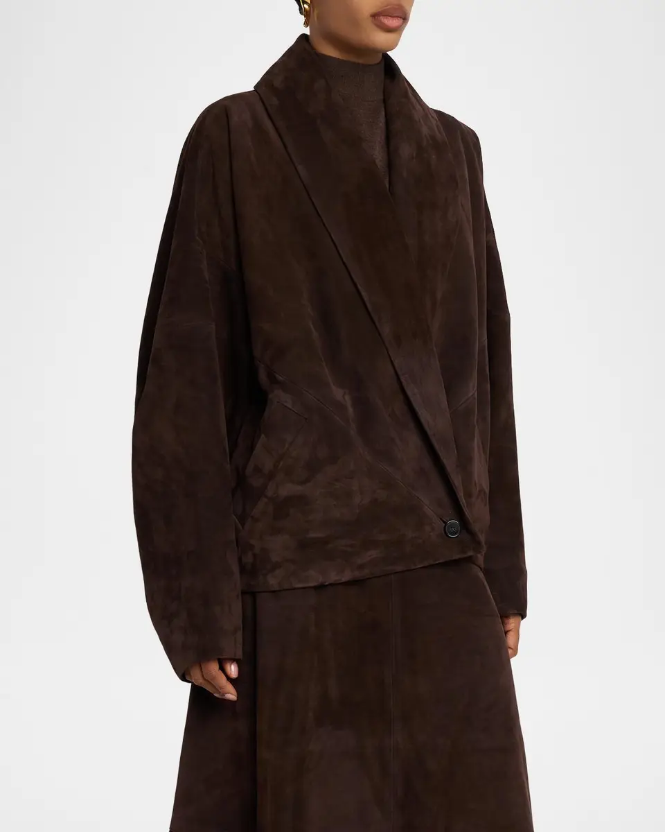 Co Shawl-Lapel Suede Wrap Jacket | Thumbnail 4 Co Shawl-Lapel Suede Wrap Jacket | Thumbnail 4