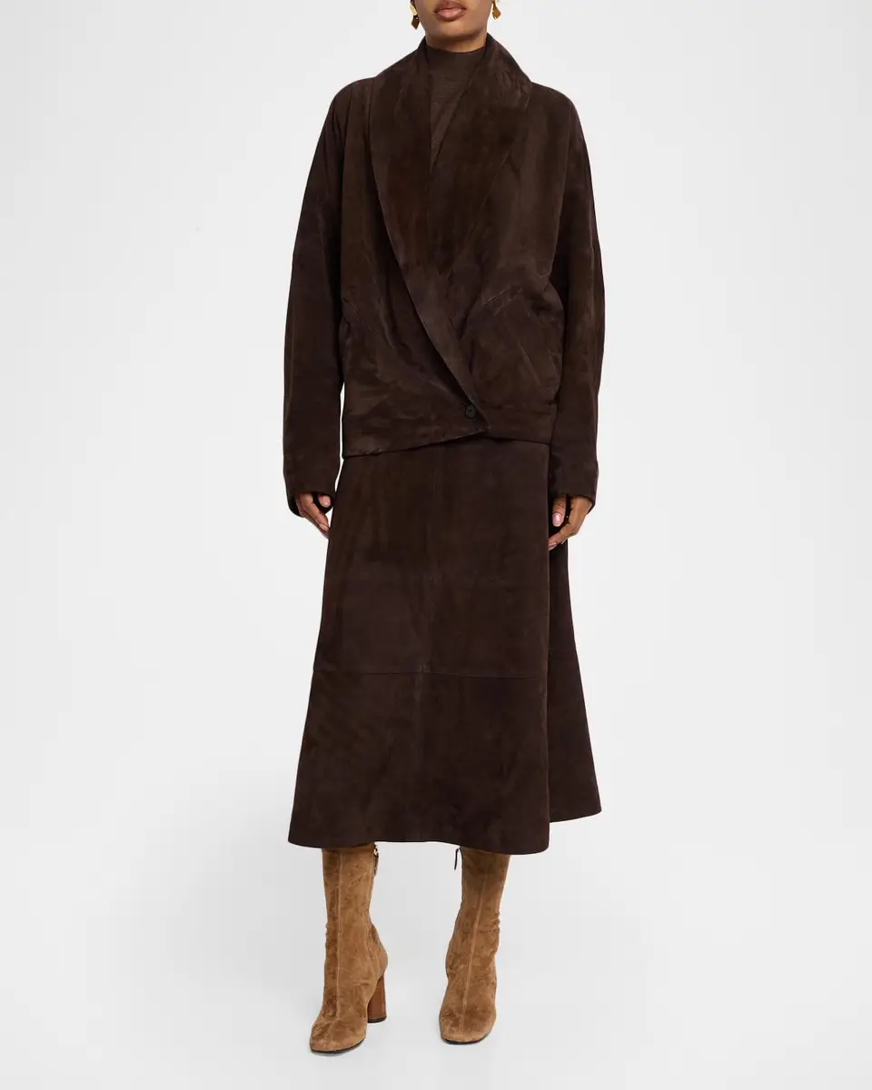 Co Circle-Cut Suede Midi Skirt | Thumbnail 2 Co Circle-Cut Suede Midi Skirt | Thumbnail 2