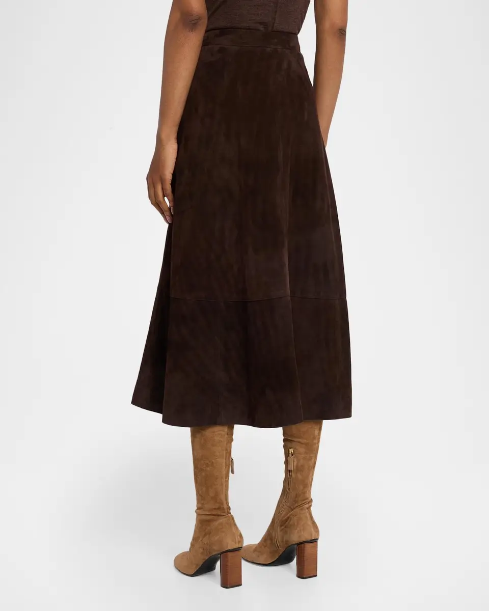 Co Circle-Cut Suede Midi Skirt | Thumbnail 3 Co Circle-Cut Suede Midi Skirt | Thumbnail 3