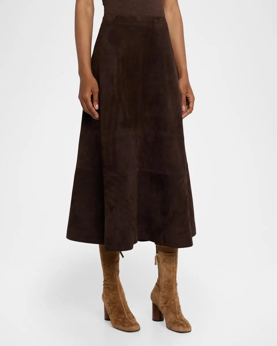 Co Circle-Cut Suede Midi Skirt | Thumbnail 4 Co Circle-Cut Suede Midi Skirt | Thumbnail 4