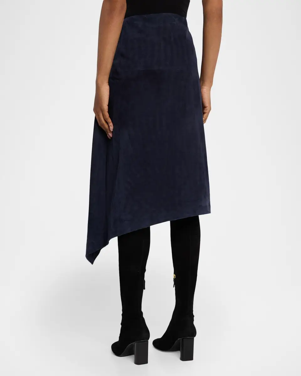 Co Scarf Pleat Suede Midi Skirt | Thumbnail 3 Co Scarf Pleat Suede Midi Skirt | Thumbnail 3