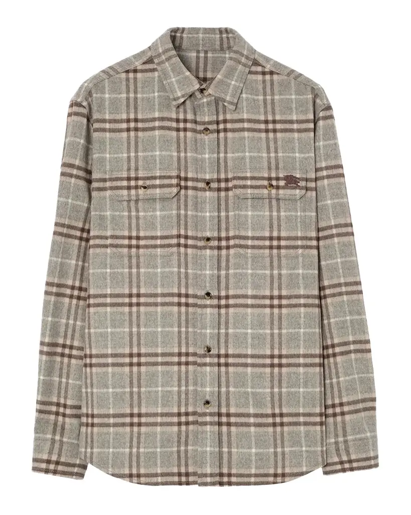 Burberry Men's Cadoc Wool Check Overshirt