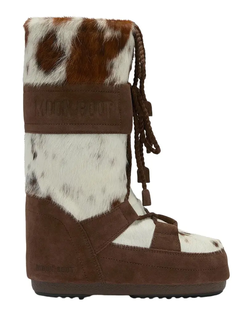 Moon Boot Icon Archive 1985 Animal-Print Calf Hair & Suede Boots