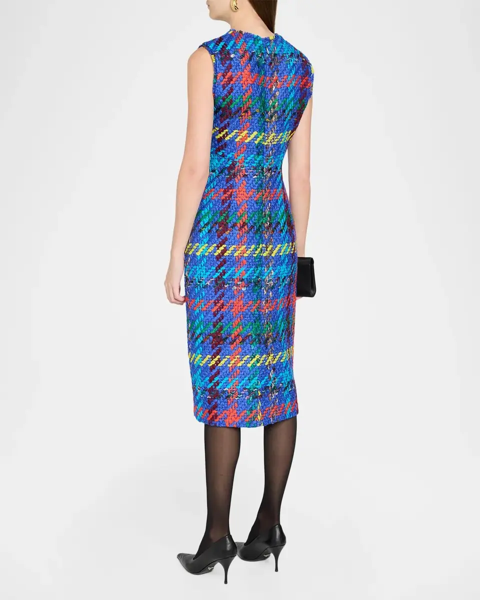 Christopher John Rogers Crayon Tweed V-Neck Midi Pencil Dress | Thumbnail 3 Christopher John Rogers Crayon Tweed V-Neck Midi Pencil Dress | Thumbnail 3