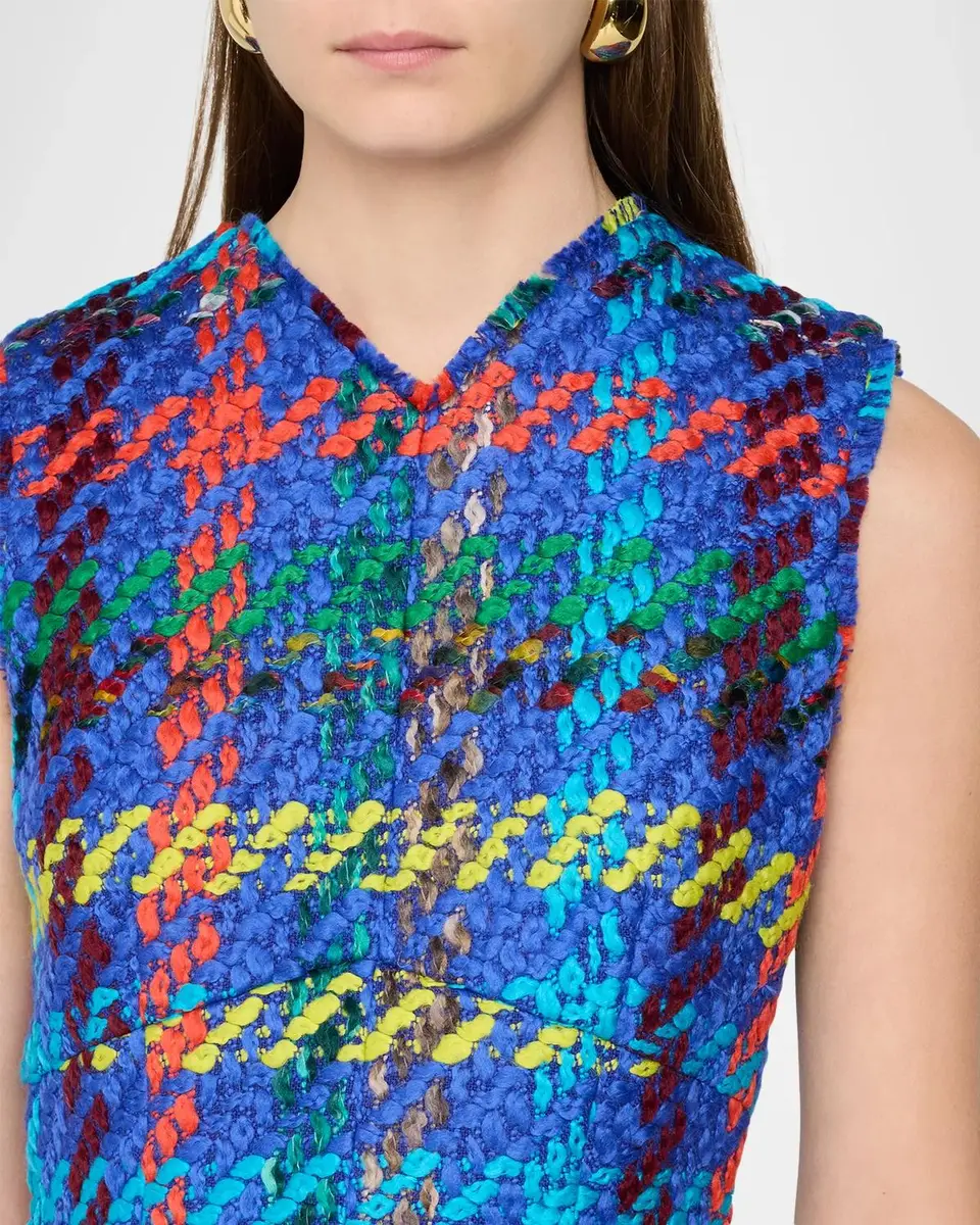Christopher John Rogers Crayon Tweed V-Neck Midi Pencil Dress | Thumbnail 5 Christopher John Rogers Crayon Tweed V-Neck Midi Pencil Dress | Thumbnail 5