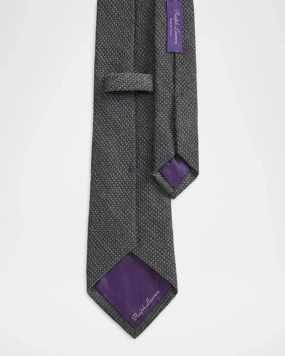 Ralph Lauren Purple Label Men's Textured Wool-Silk-Cashmere Tie | Thumbnail 2 Ralph Lauren Purple Label Men's Textured Wool-Silk-Cashmere Tie | Thumbnail 2