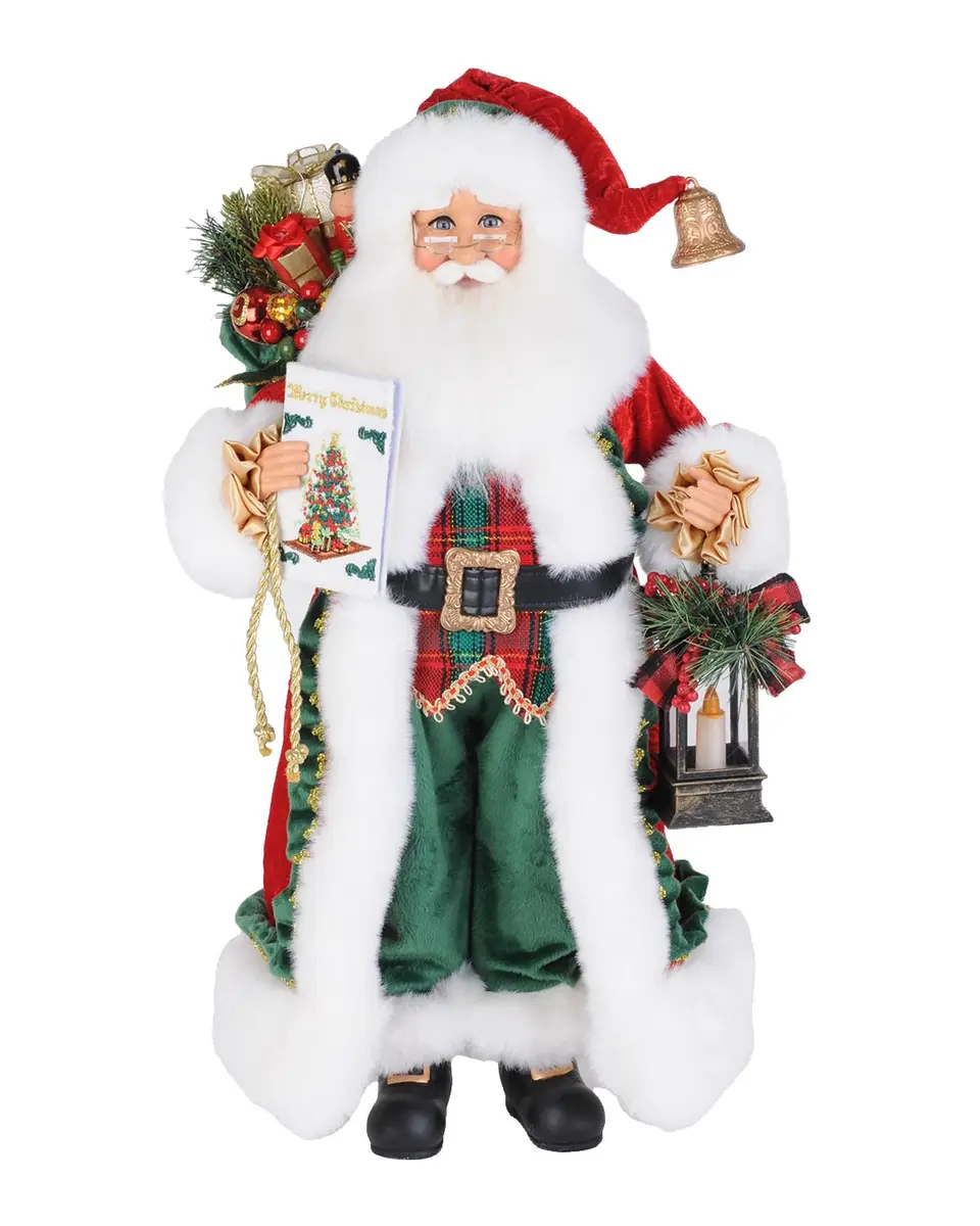 Karen Didion Lighted Believe Embellished & Faux-Fur Santa Christmas Figurine | Thumbnail 3 Karen Didion Lighted Believe Embellished & Faux-Fur Santa Christmas Figurine | Thumbnail 3